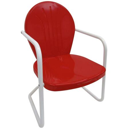 KD MOBILIARIO Red Retro Metal Chair KD3087607